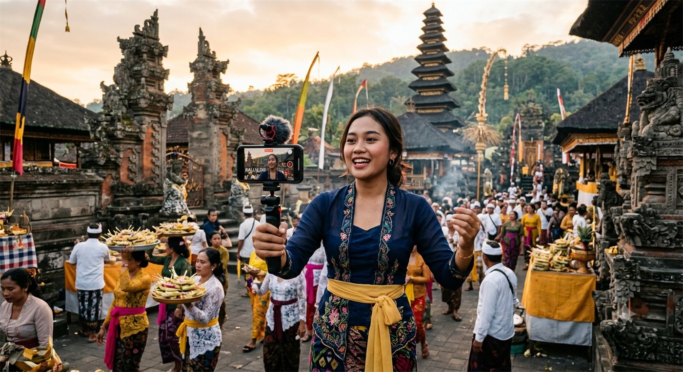 Kreator digital memperkenalkan budaya dan pariwisata Bali dari kawasan pura