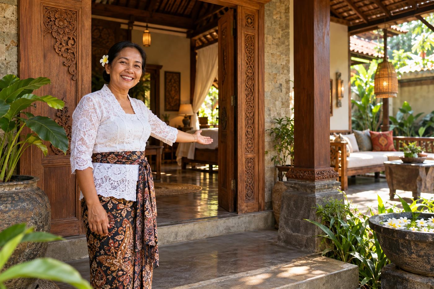 Pemilik properti lokal memperkenalkan homestay Indonesia